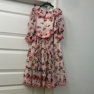 Patachou pink floral chiffon dress 8
